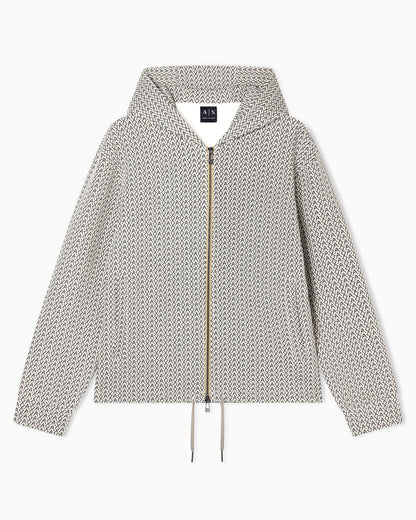 Zip-Up sweatshirt with allover logo print