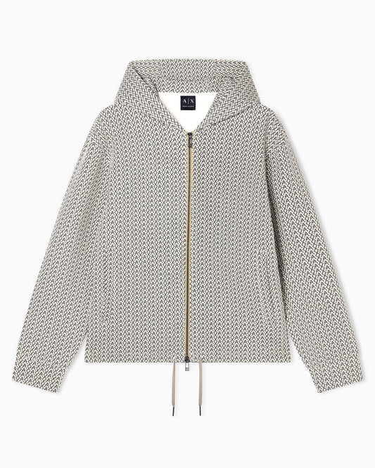 Zip-Up sweatshirt with allover logo print