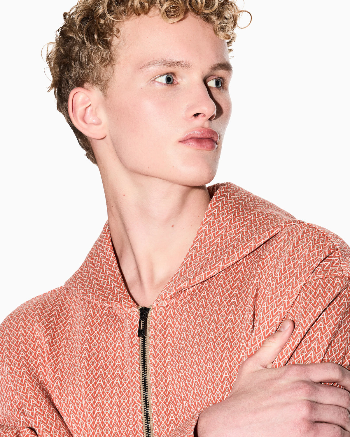 Zip-Up sweatshirt with allover logo print