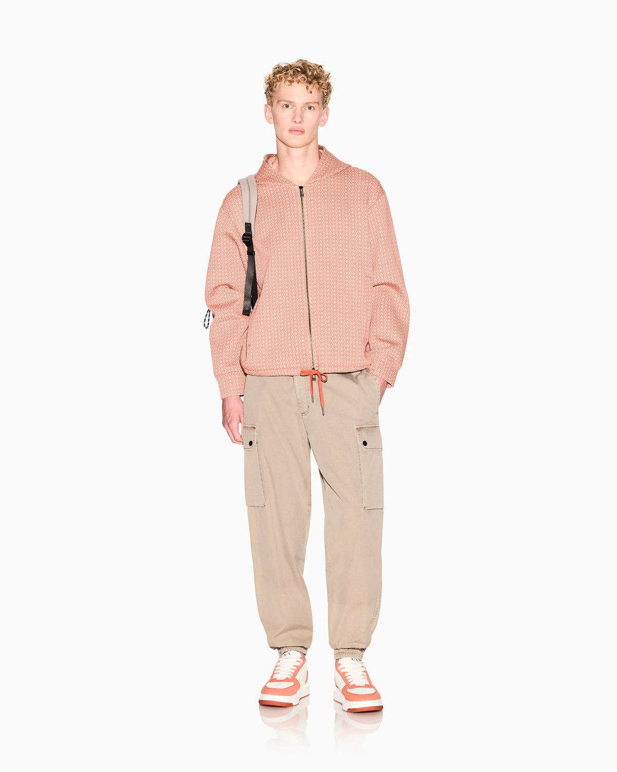 Zip-Up sweatshirt with allover logo print