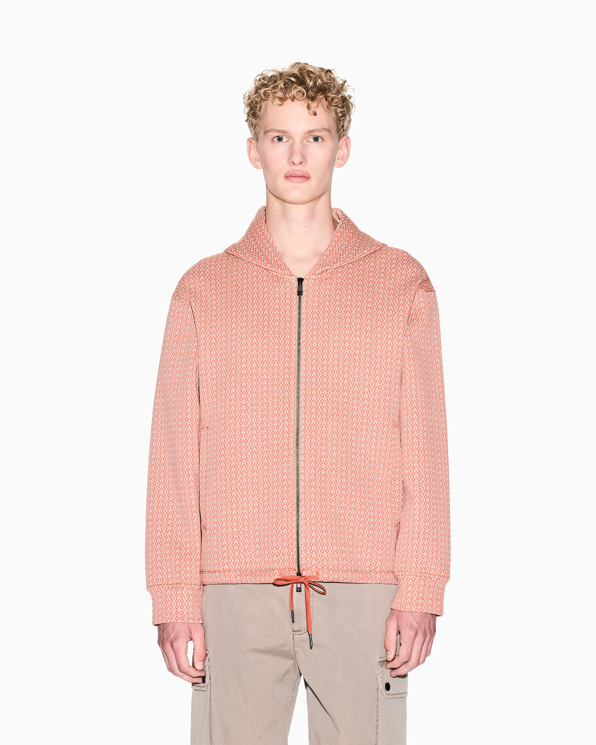 Zip-Up sweatshirt with allover logo print