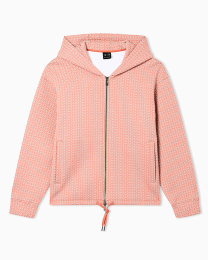 Zip-Up sweatshirt with allover logo print