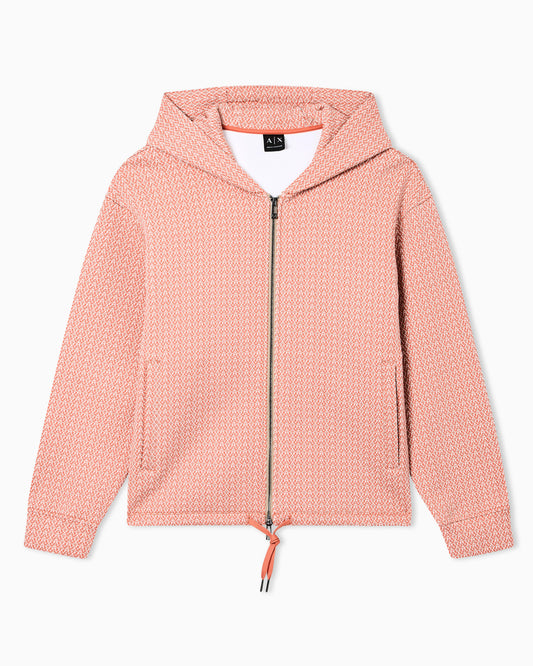 Zip-Up sweatshirt with allover logo print