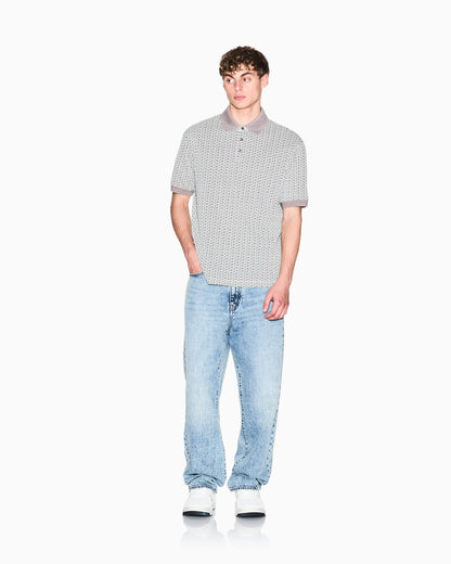 Piquet polo with allover logo