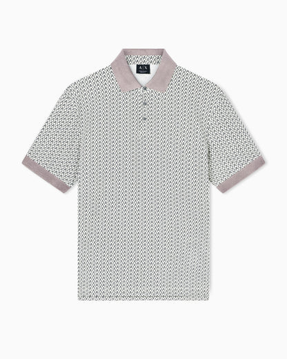 Piquet polo with allover logo