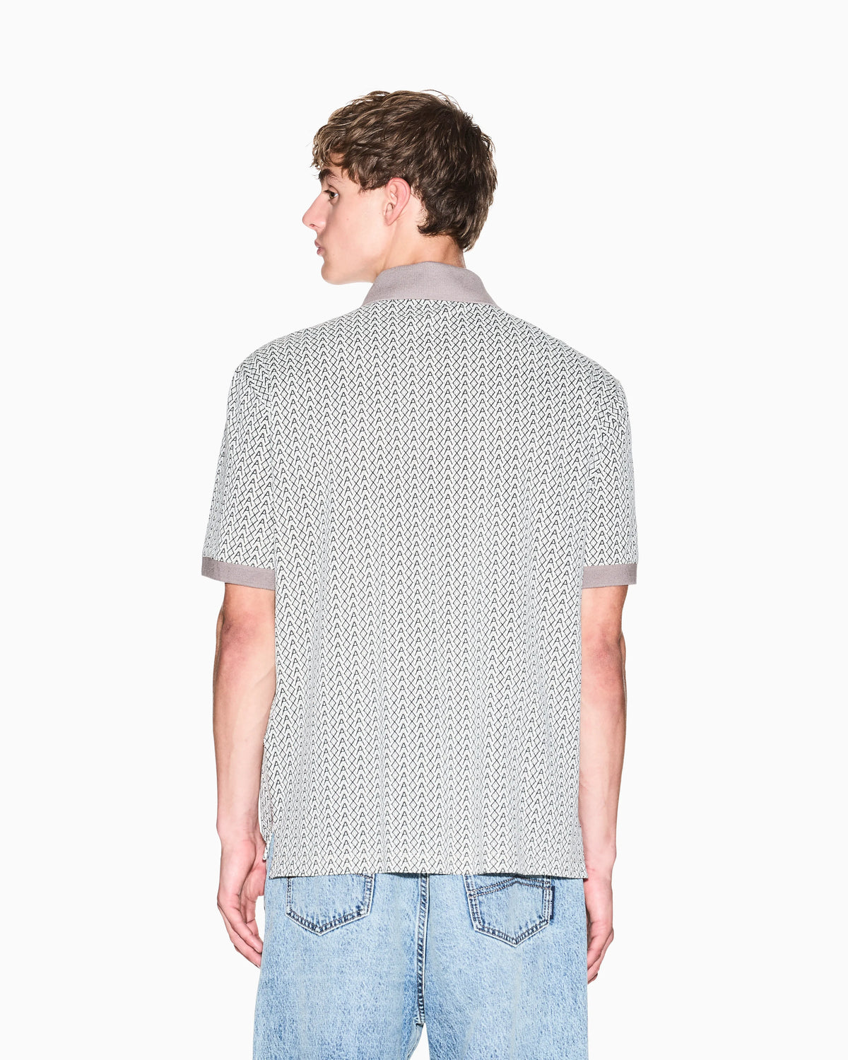 Piquet polo with allover logo