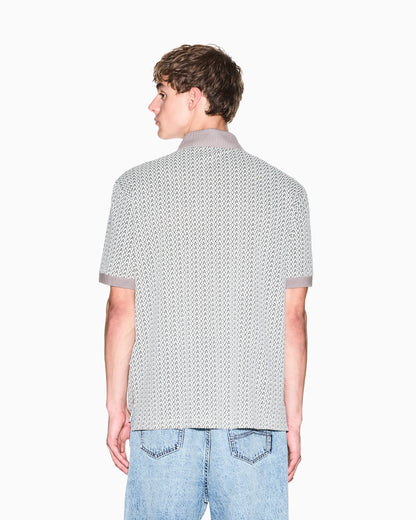 Piquet polo with allover logo