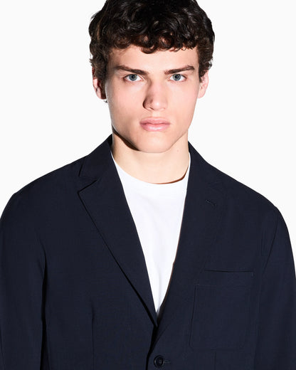 Structured Wool Blend Casual Jacket