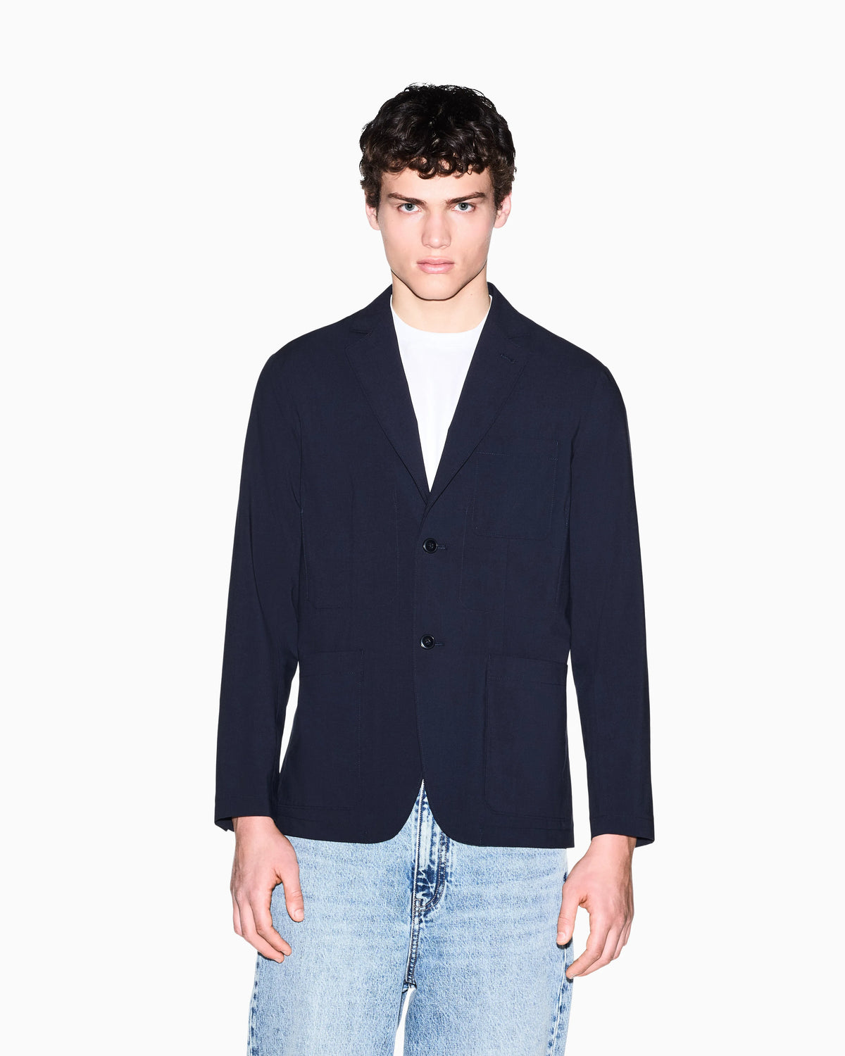 Structured Wool Blend Casual Jacket