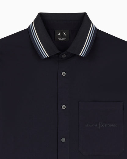 Casual Shirt in Cotton Twill with Delicate Texture