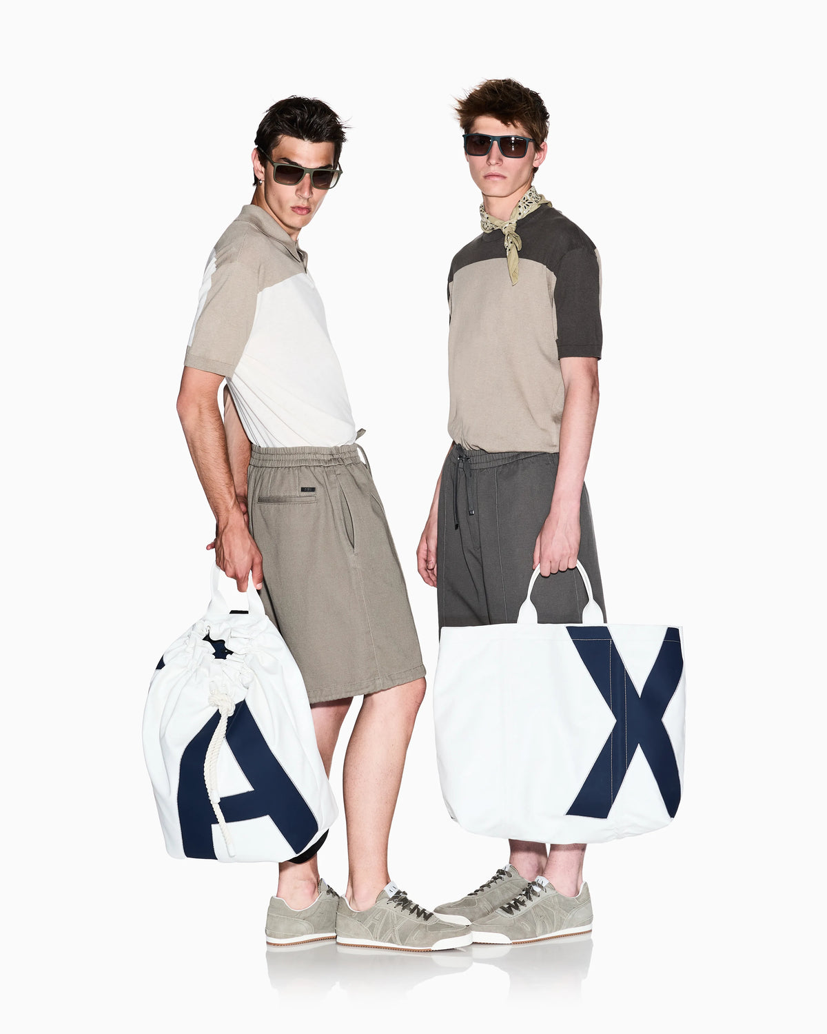 Linen and cotton knitted polo shirt