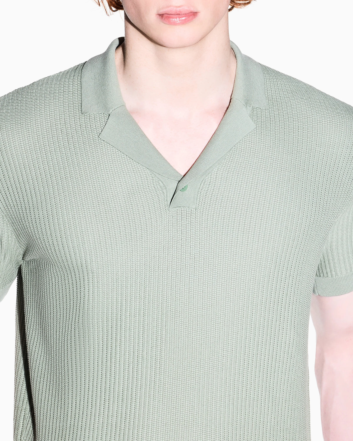 Knitted Polo Shirt with Lapel Collar