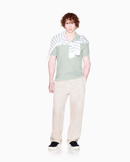 Knitted Polo Shirt with Lapel Collar