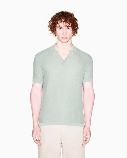 Knitted Polo Shirt with Lapel Collar