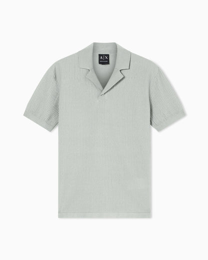 Knitted Polo Shirt with Lapel Collar