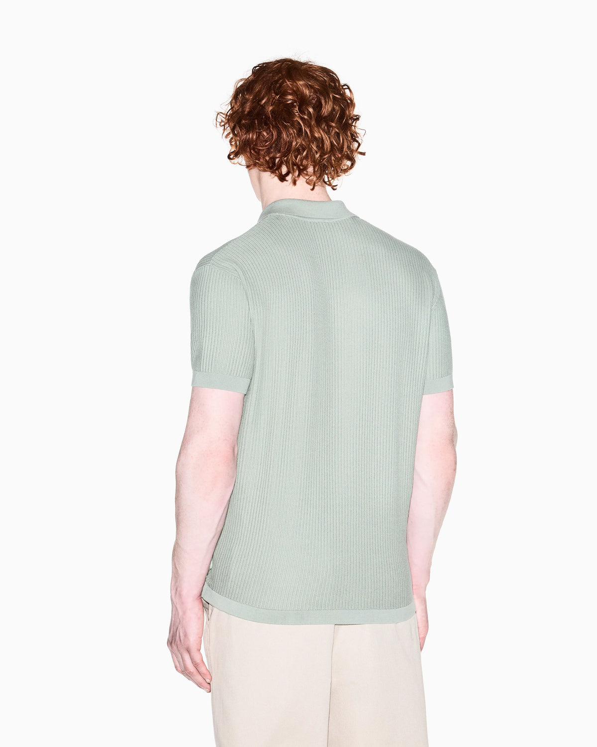 Knitted Polo Shirt with Lapel Collar