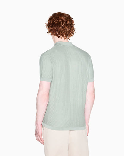 Knitted Polo Shirt with Lapel Collar