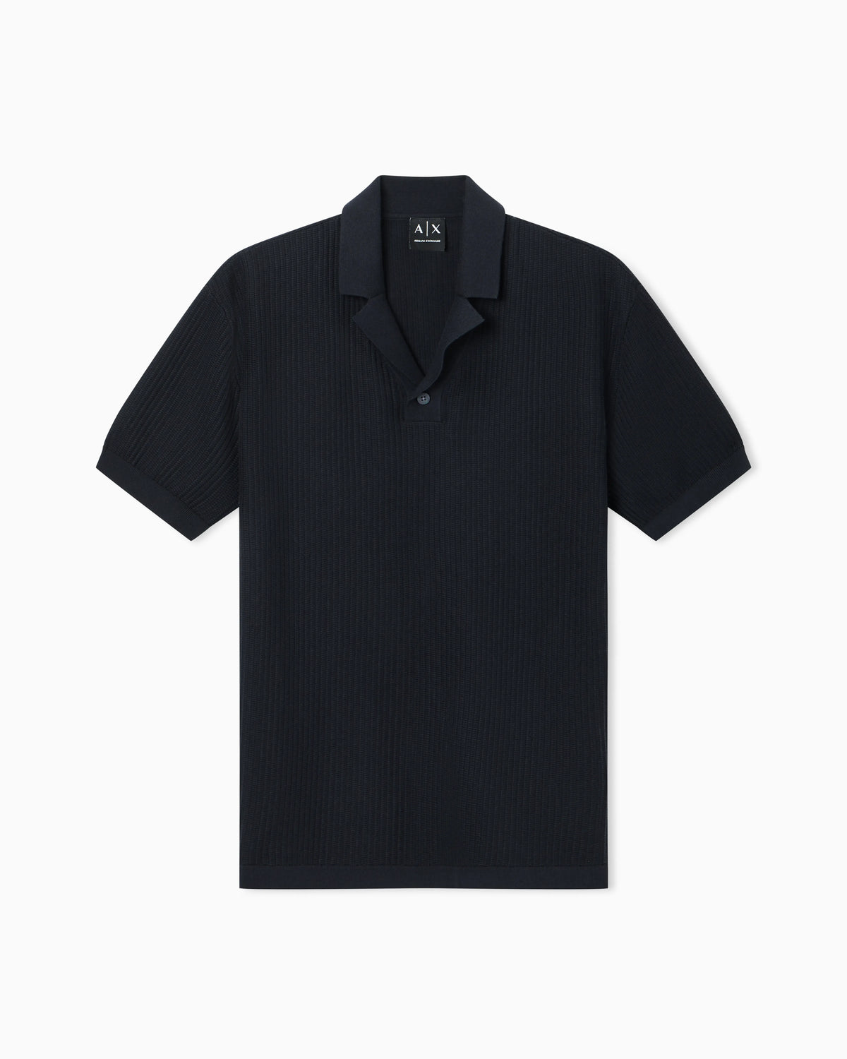 Knitted Polo Shirt with Lapel Collar