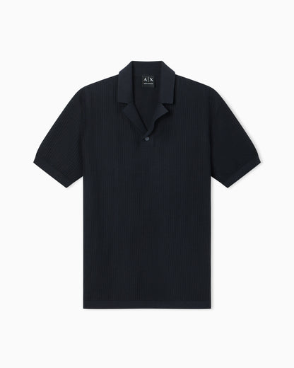 Knitted Polo Shirt with Lapel Collar