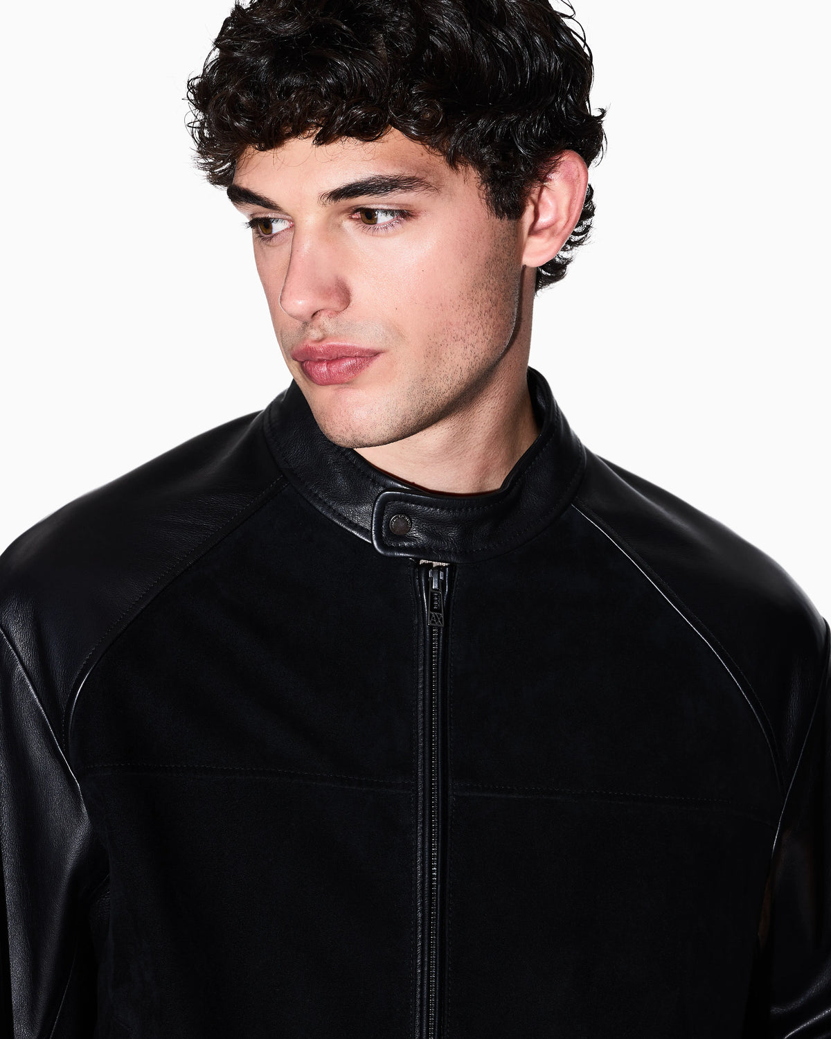 Genuine leather suede jacket