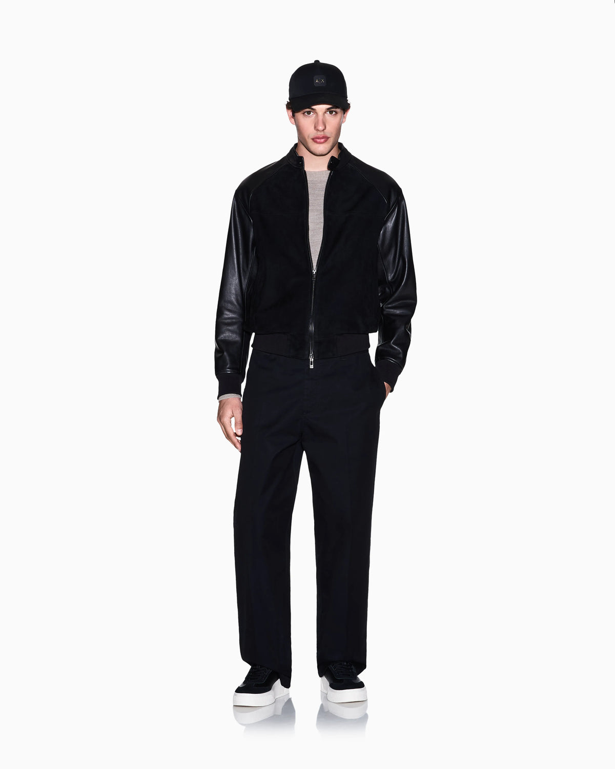 Genuine leather suede jacket