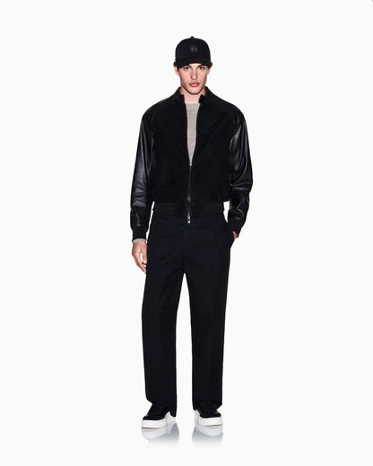 Genuine leather suede jacket