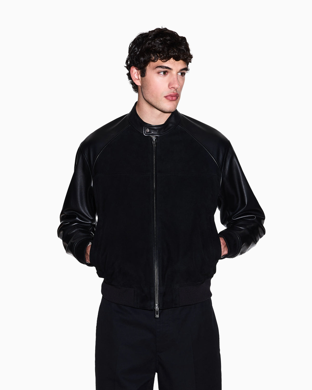 Genuine leather suede jacket