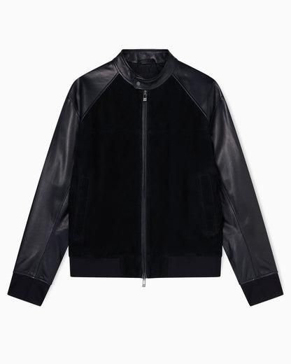 Genuine leather suede jacket