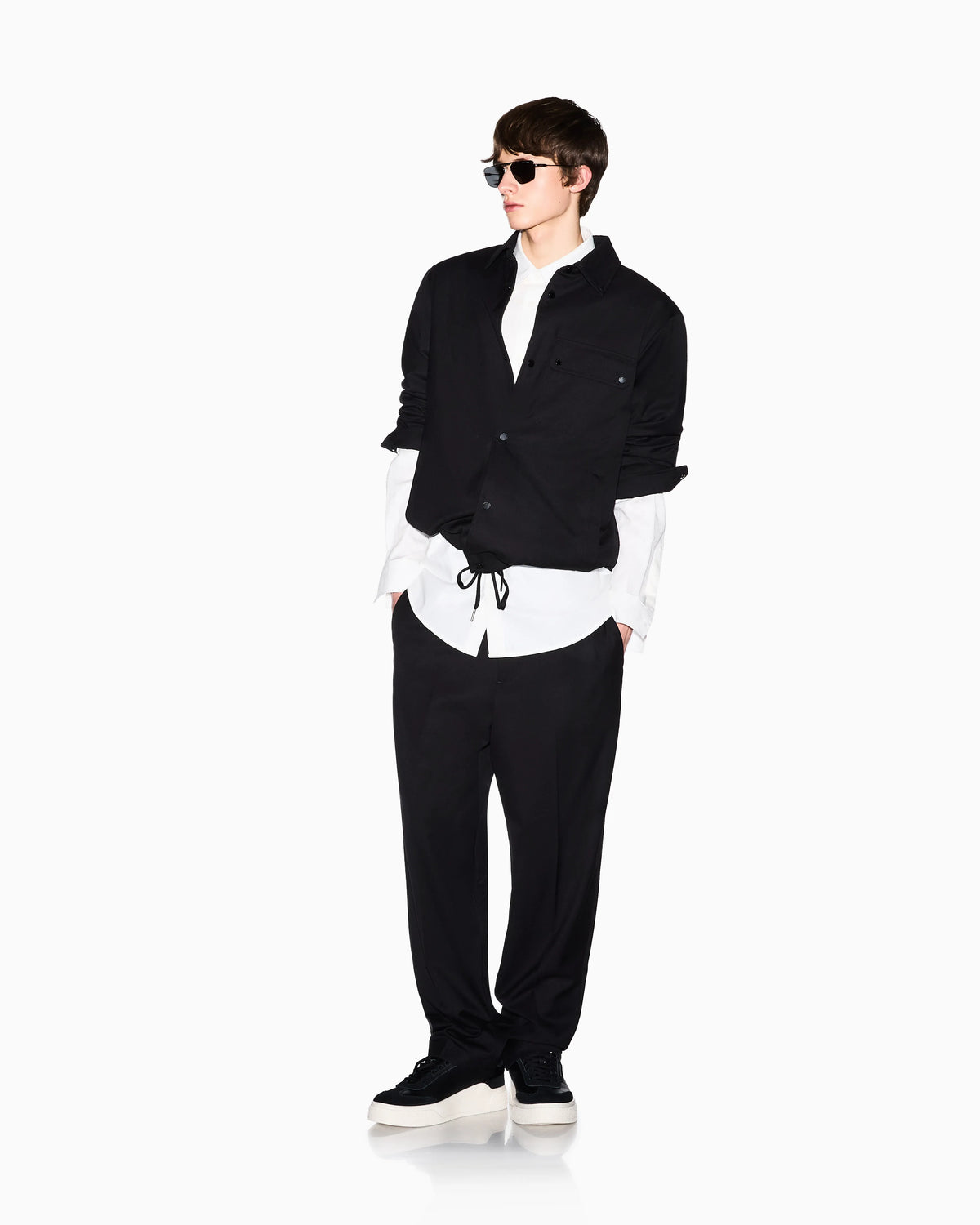 Casual Shirt in Textured Cotton Jacquard