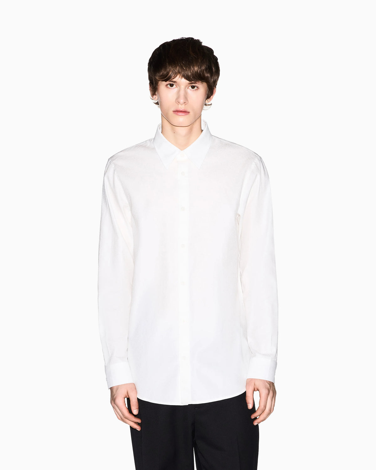 Casual Shirt in Textured Cotton Jacquard