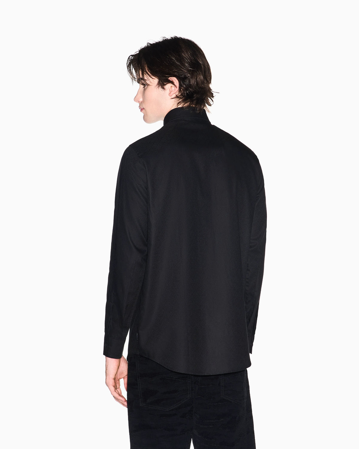 Casual Shirt in Textured Cotton Jacquard