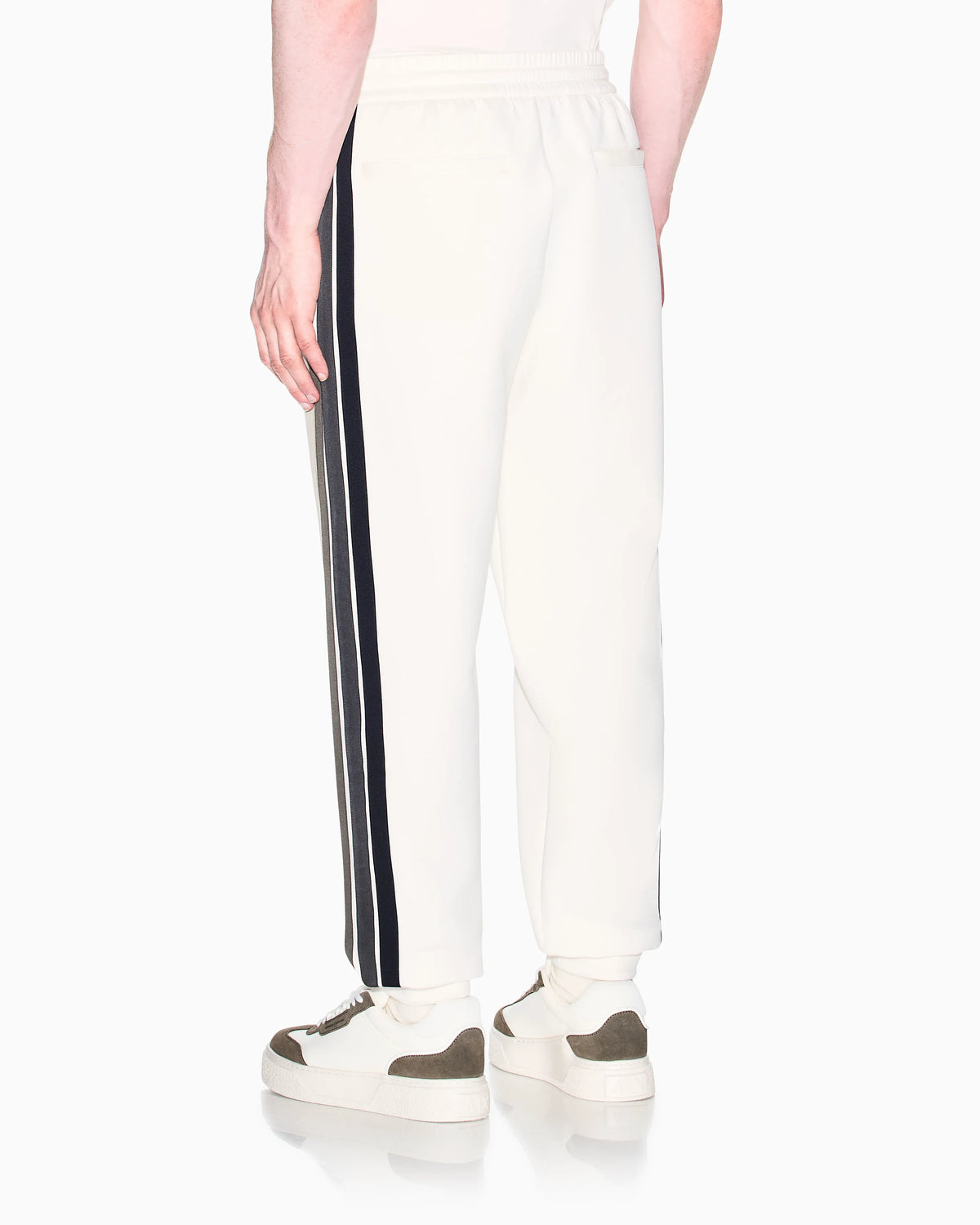 Structured sweatpants in stretch bonded cotton