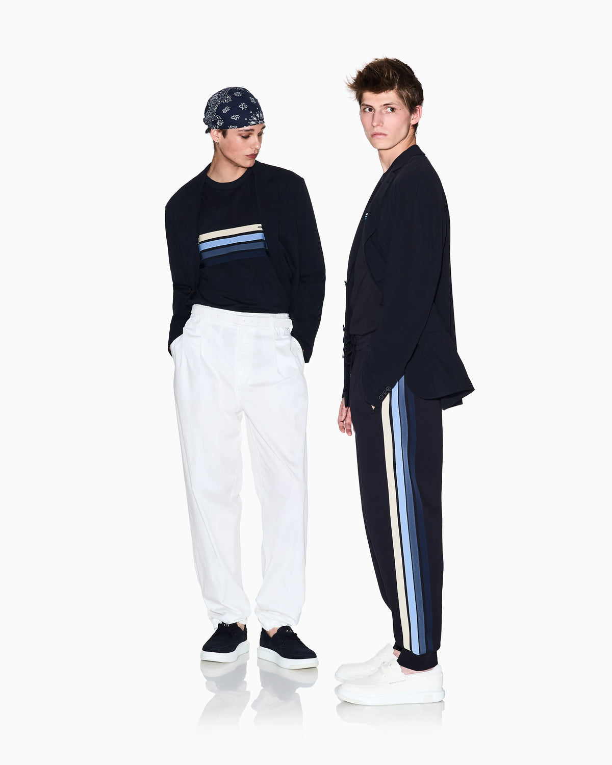Structured sweatpants in stretch bonded cotton