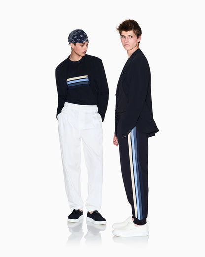 Structured sweatpants in stretch bonded cotton