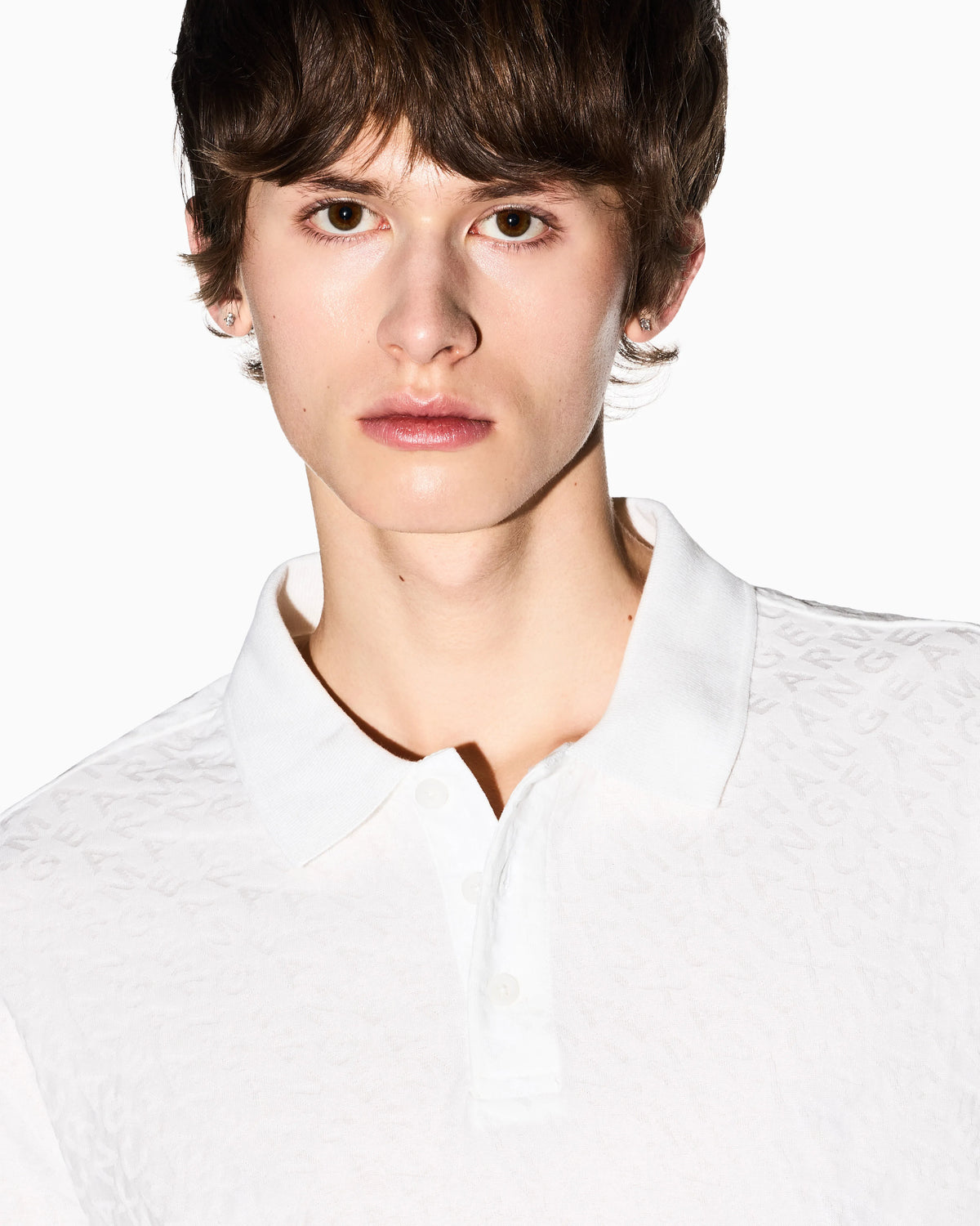 Jacquard polo shirt in mercerized cotton