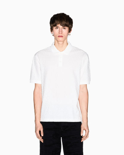 Jacquard polo shirt in mercerized cotton