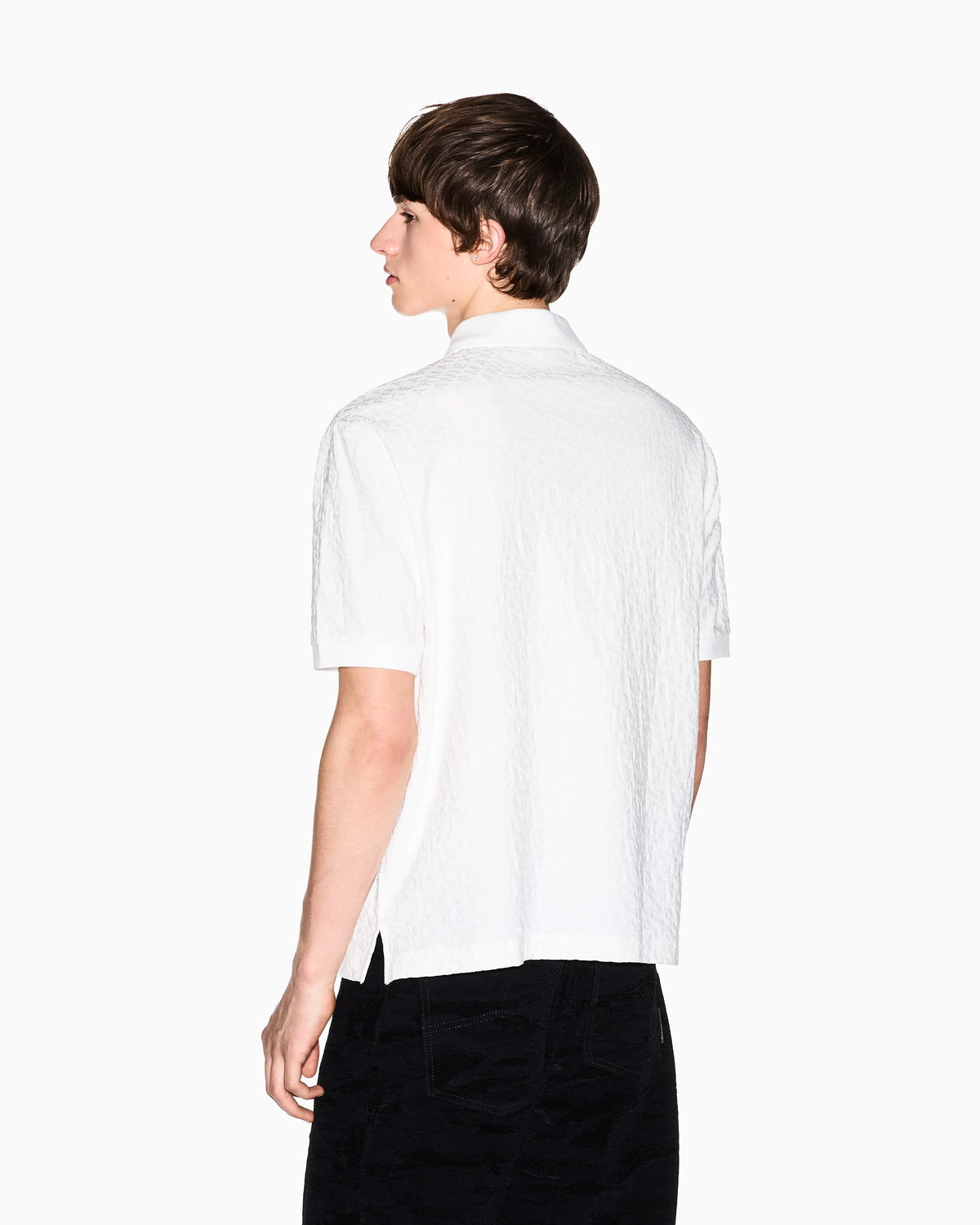 Jacquard polo shirt in mercerized cotton