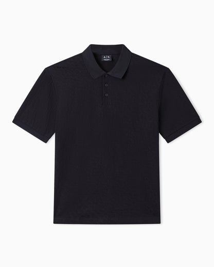 Jacquard polo shirt in mercerized cotton