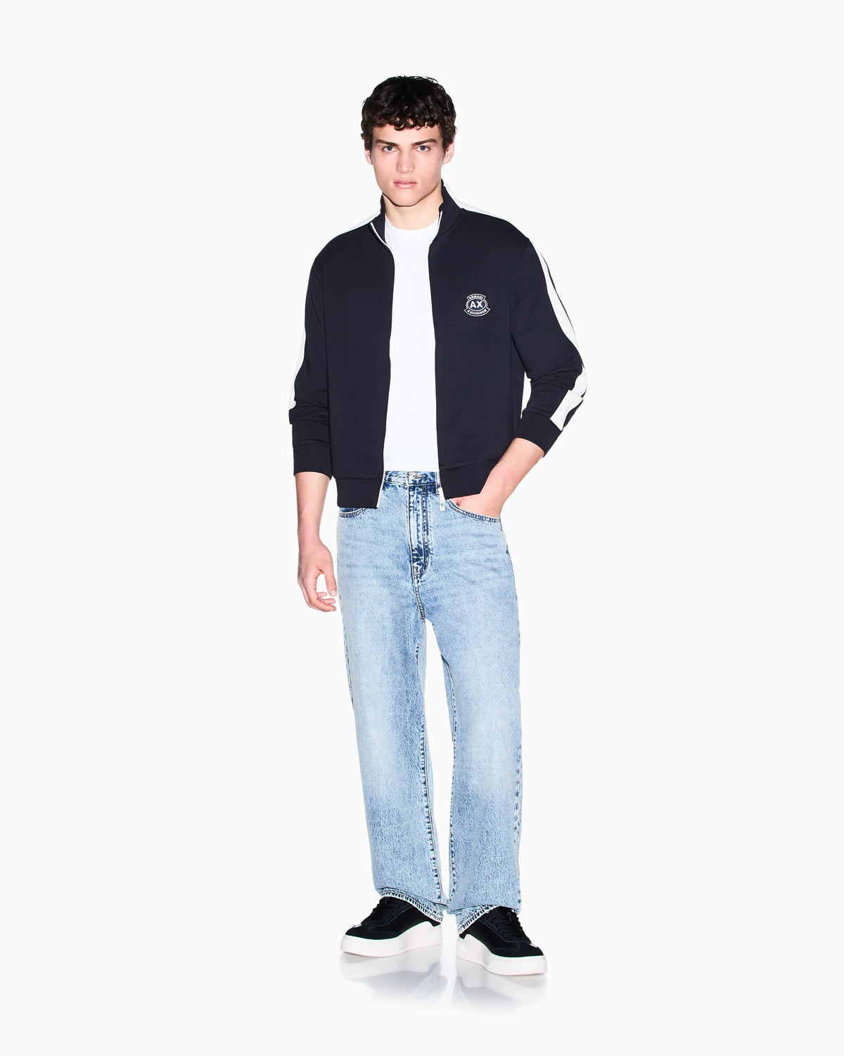 Stretch bonded cotton sweatshirt