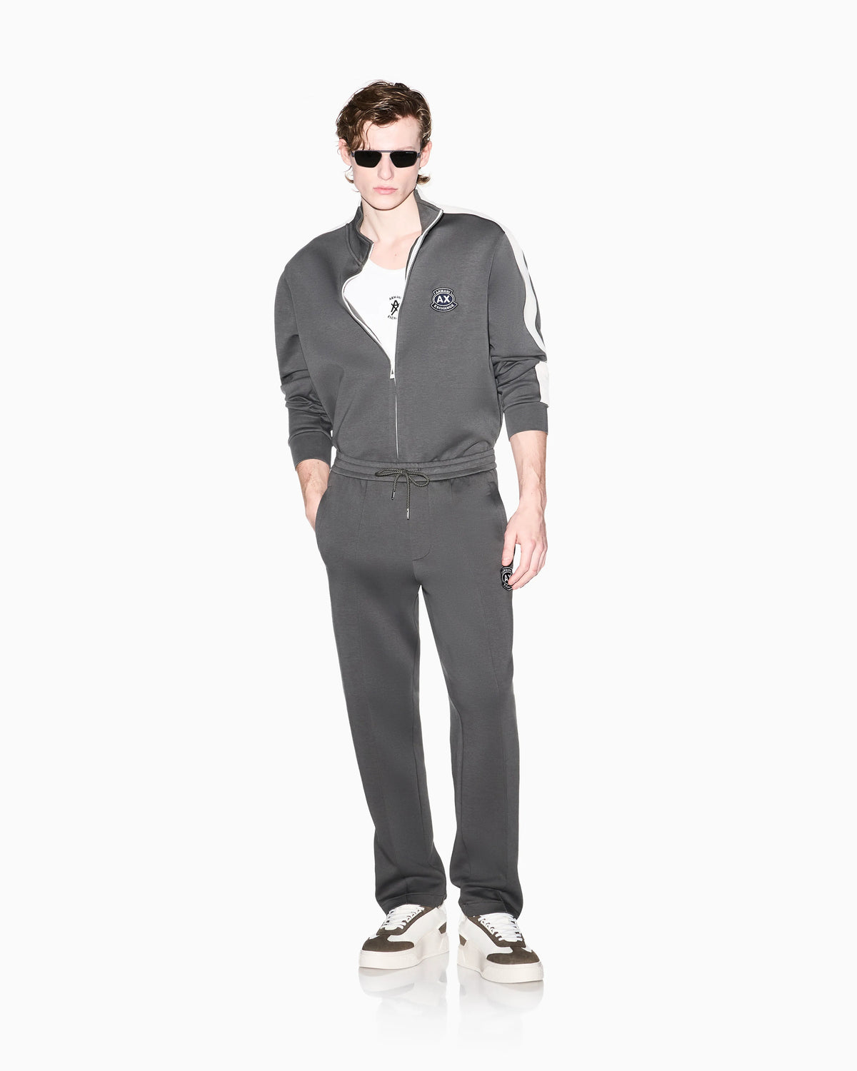 Jogger trousers in bonded fabric