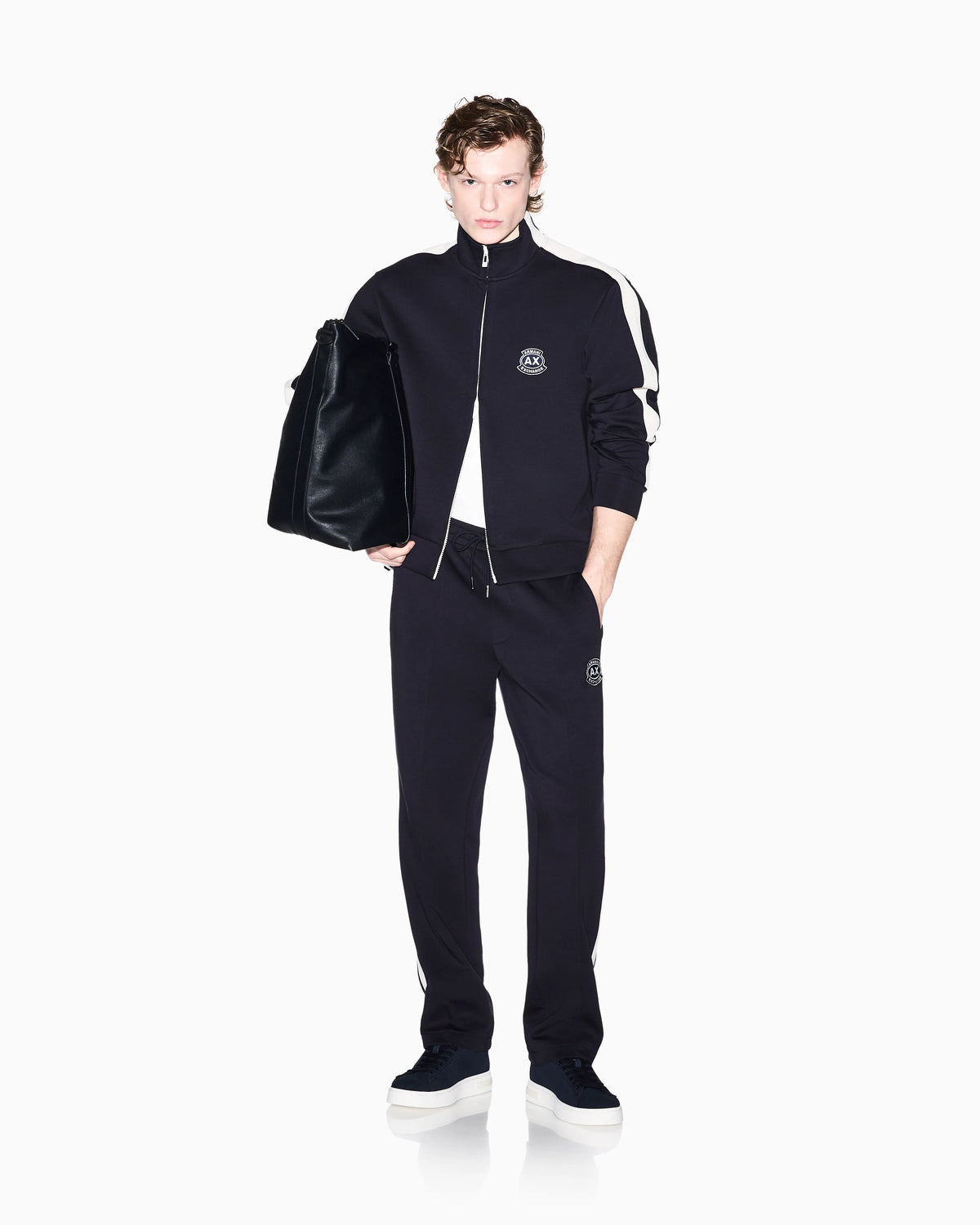 Jogger trousers in bonded fabric