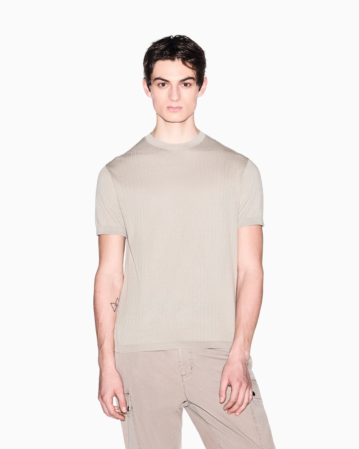 Ribbed cotton tricot top