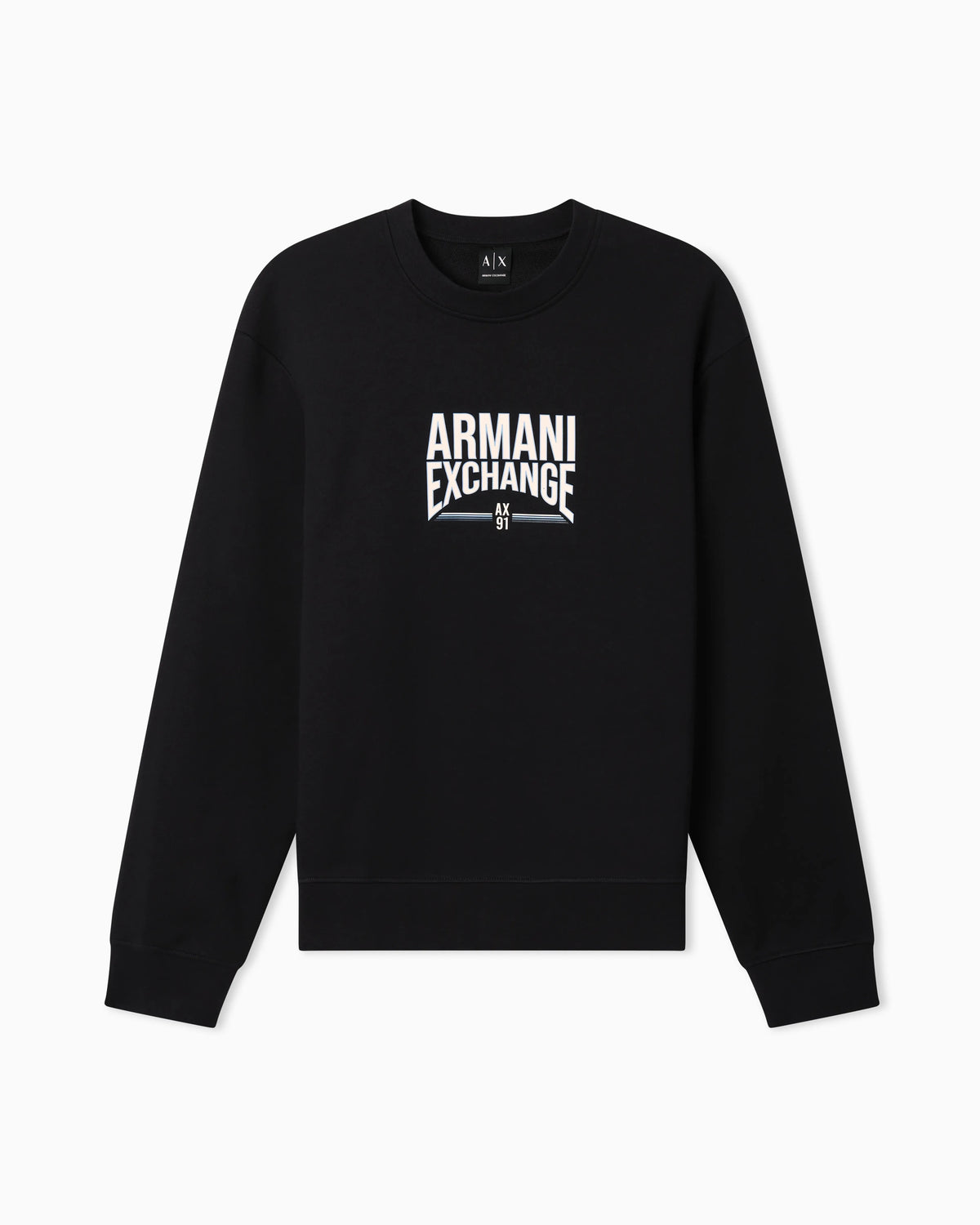 Diagonal Fleece Cotton Crewneck Sweatshirt