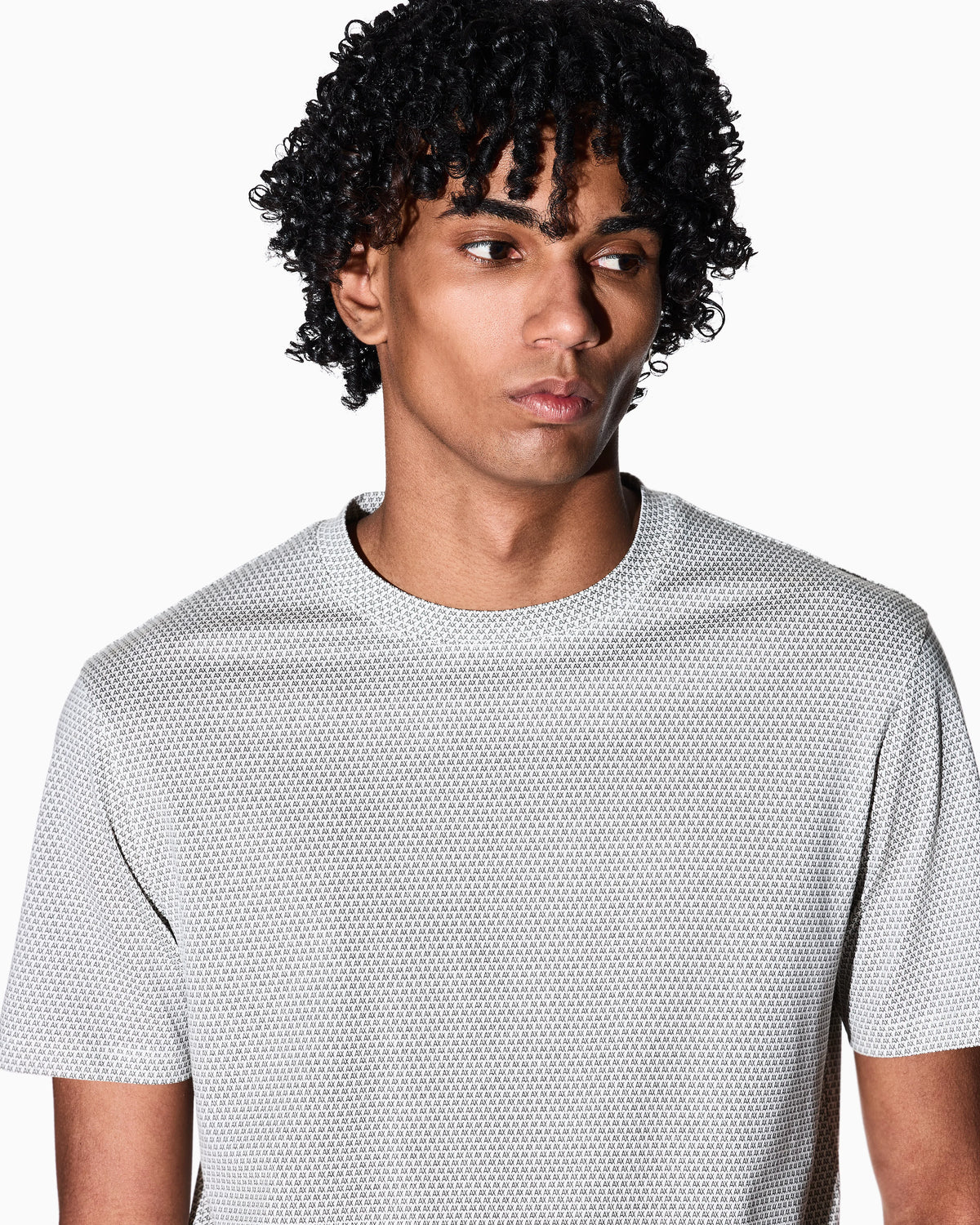 Regular fit cotton T-shirt with allover logo detail