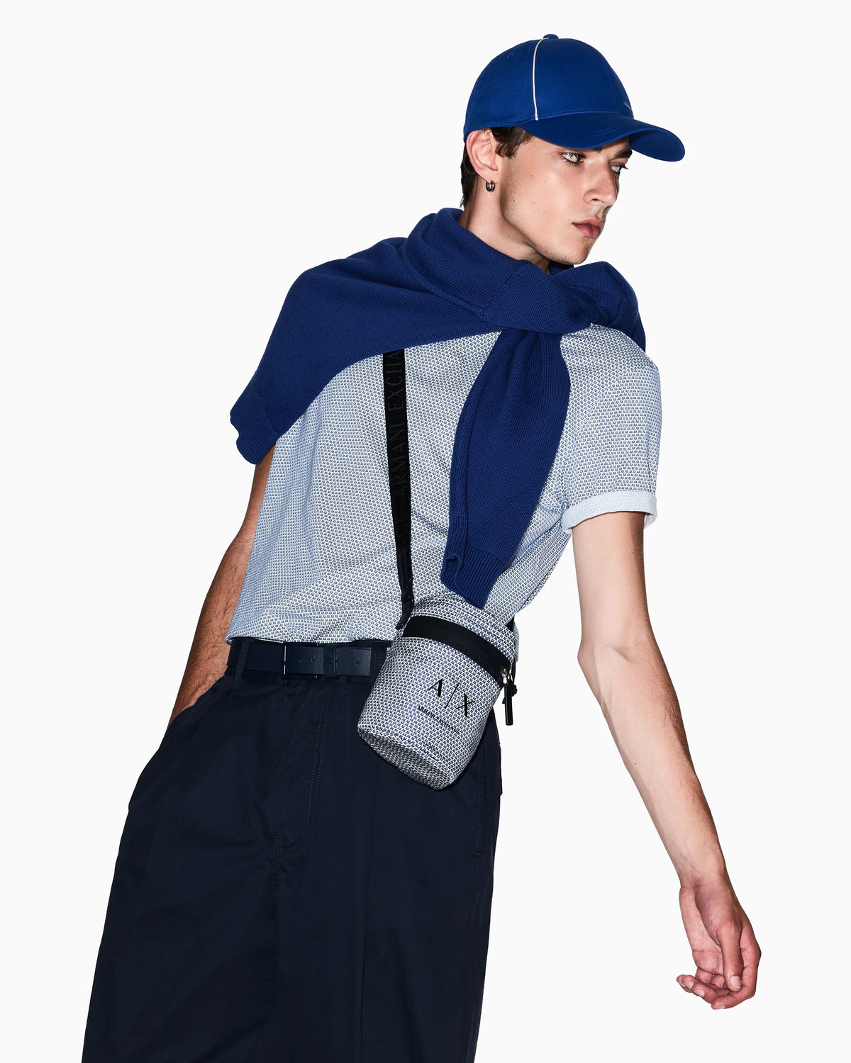 Regular fit cotton T-shirt with allover logo detail
