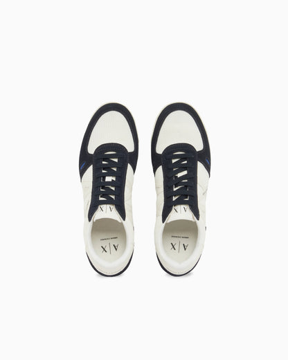 Lace-up sneakers in suede and mesh with a rubber sole