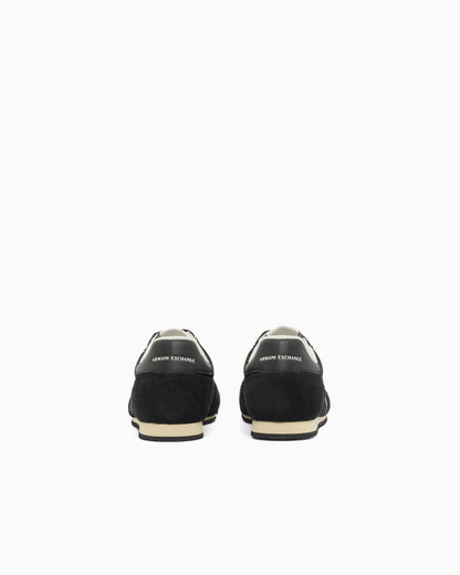 Lace-up sneakers in suede and mesh with a rubber sole