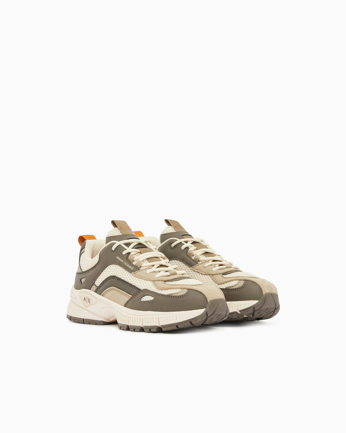 Sneakers in microsuede and mesh