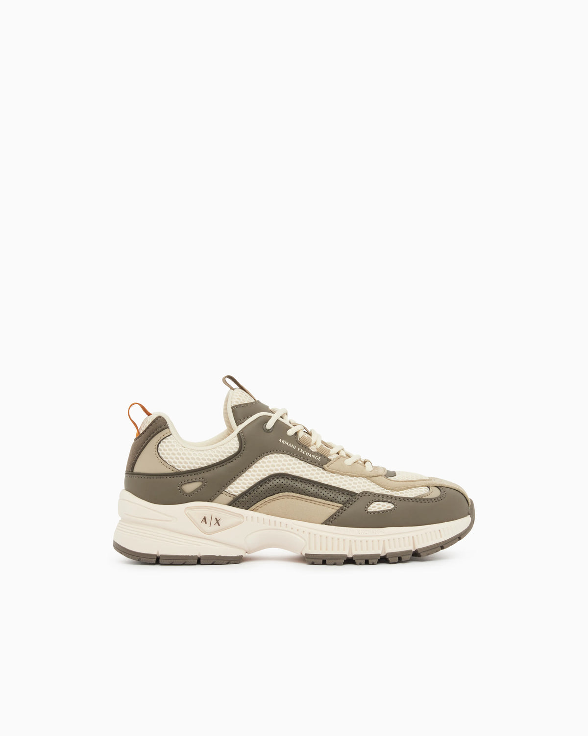 Sneakers in microsuede and mesh