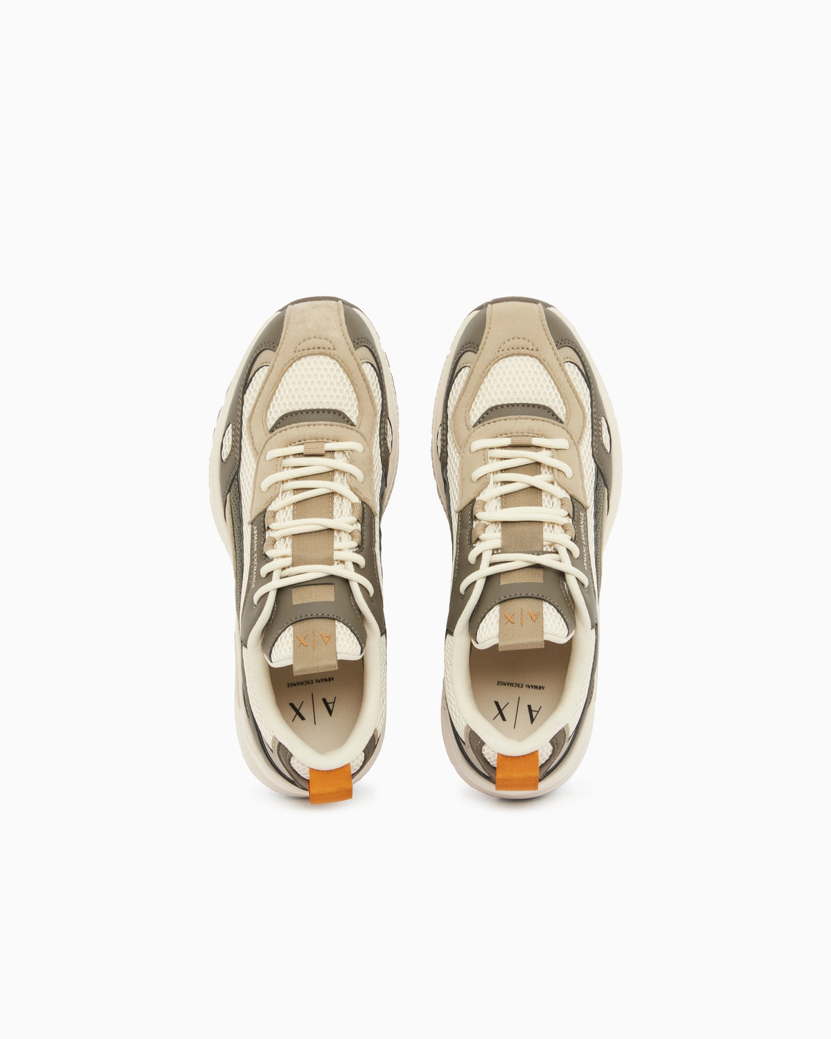 Sneakers in microsuede and mesh